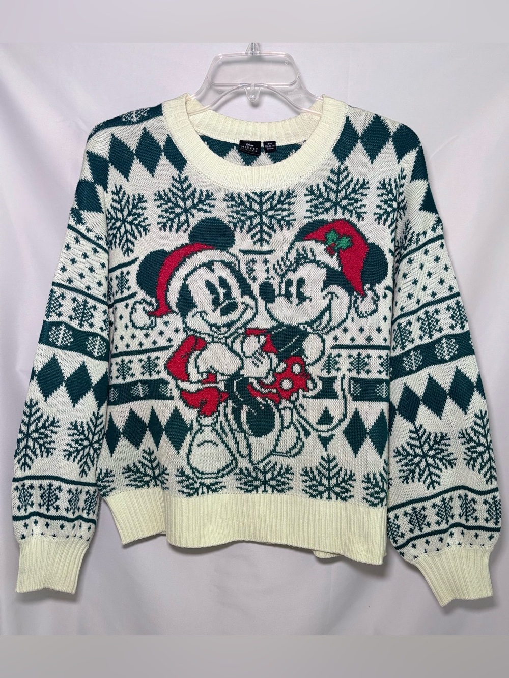 Disney Mickey Mouse and Minnie Mouse Knit Holiday Christmas Sweater